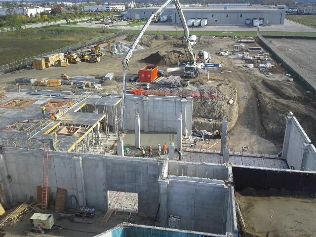 Birds eye view of construction project